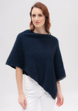 Load image into Gallery viewer, Possum and Merino  1623 Two Tone Poncho - One colour is never enough in this amazing one-size-fits-all wardrobe staple.  This easy throw-on piece can be worn various ways to create a host of different looks.  A touch of contrast tipping at the hem adds a little designer detail.