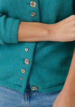 Load image into Gallery viewer, Possum and Merino
1736 Shell Cardi - Our signature Shell Cardi is a Merinomink staple, loved for its simple lines and statement buttons. A fitted silhouette offers a smart and refined look that can dress and up and down with ease. Slim fit. 
Made in New Zealand from an exclusive Merinomink blend of 50% ZQ Merino, 40% Brushtail possum and 10% Mulberry silk.