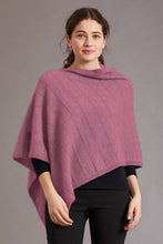 Load image into Gallery viewer, 5007 Garter Detail Poncho - Elegance made easy with this garter detail.  Featuring diagonal garter detail and an asymmetric neck line, this piece is versatile and stylish.  35% Possum Fur, 55% Merino Wool, 10% Pure Mulberry Silk New Zealand designed and made Natural and sustainable One Size fits most