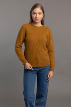 Load image into Gallery viewer, Possum and Merino  6129 Crew Neck Jersey with Lace Detail - The classic crew neck jersey gets a touch of feminine elegance with the delicate lace knit detail on the front. The blend of natural Merino, Possum fur and Silk fibres will ensure the cold never gets in. Hold onto this sumptuous McDonald jersey and don’t let go until the mercury rises.