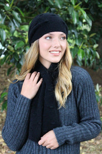 Possum and Merino   9720 Bobble Beanie - Wear with a relaxed crown or turnback the rib band for a more fitted beanie.  Made in New Zealand from a premium blend of 40% possum fur, 50% merino & 10% nylon.