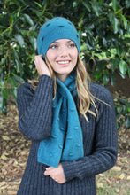 Load image into Gallery viewer, Possum and Merino   9721 Bobble Keyhole Scarf - Featuring a textured bobble knit this compact scarf is an easy wear option - simply draw the tail of the scarf up through the knitted slot.  One size only - Approx. 108cm long x 16cm wide.   Made in New Zealand from a premium blend of 40% possum fur, 50% merino &amp; 10% nylon.
