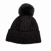Load image into Gallery viewer, Possum and Merino.  KO2013 Fur Pom Pom Beanie - This Fur Pom Pom Beanie is made from a luxurious blend of possum fur and superfine New Zealand Merino wool.  So soft and warm you’ll never want to take it off.  Make a set with KO1018 Fur Pom Pom Scarf.  One size.  Made proudly in New Zealand from a premium blend of 40% possum fur, 50% merino lambswool & 10% mulberry silk.