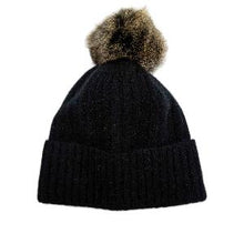 Load image into Gallery viewer, Possum and Merino.  KO2013 Fur Pom Pom Beanie - This Fur Pom Pom Beanie is made from a luxurious blend of possum fur and superfine New Zealand Merino wool.  So soft and warm you’ll never want to take it off.  Make a set with KO1018 Fur Pom Pom Scarf.  One size.  Made proudly in New Zealand from a premium blend of 40% possum fur, 50% merino lambswool & 10% mulberry silk.