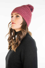 Load image into Gallery viewer, Possum and Merino.  KO2013 Fur Pom Pom Beanie - This Fur Pom Pom Beanie is made from a luxurious blend of possum fur and superfine New Zealand Merino wool.  So soft and warm you’ll never want to take it off.  Make a set with KO1018 Fur Pom Pom Scarf.  One size.  Made proudly in New Zealand from a premium blend of 40% possum fur, 50% merino lambswool & 10% mulberry silk.