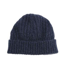 Load image into Gallery viewer, Possum and Merino  KO2020 Ribbed Beanie - A chunky, ribbed beanie with a turned back edge.  Makes a set with KO1020 Ribbed Scarf  One size.  Made proudly in New Zealand from a premium blend of 40% possum fur, 50% merino lambswool & 10% mulberry silk.