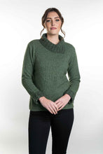 Load image into Gallery viewer, Possum and Merino  KO471 Two Tone Jumper - A stylish jumper with two ton cable collar and cuffs.  This garment has shaped side seams for a flattering fit.   Made proudly in New Zealand from a premium blend of 40% possum fur, 50% merino lambswool & 10% mulberry silk.