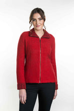 Load image into Gallery viewer, Possum and Merino  KO476 Two-Tone Trim Jacket - This stylish and versatile jacket features a two tone trim on the collar and cuffs.  Side seam shaping and coverseam detailing creates a streamlined look.   Made proudly in New Zealand from a premium blend of 40% possum fur, 50% merino lambswool & 10% mulberry silk.