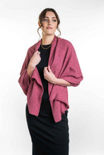 Load image into Gallery viewer, Possum and Merino  KO518  Lightweight Moss Stitch Wrap - This moss stitch wrap is lightweight, yet extremely warm to wear. It can also be worn as an over sized scarf on those extra chilly days.  One size only.  Approx. 63cm wide x 170cm long.  Made proudly in New Zealand from a premium blend of 40% possum fur, 50% merino lambswool & 10% mulberry silk.