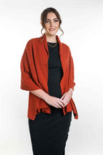Load image into Gallery viewer, Possum and Merino  KO518  Lightweight Moss Stitch Wrap - This moss stitch wrap is lightweight, yet extremely warm to wear. It can also be worn as an over sized scarf on those extra chilly days.  One size only.  Approx. 63cm wide x 170cm long.  Made proudly in New Zealand from a premium blend of 40% possum fur, 50% merino lambswool & 10% mulberry silk.