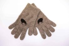 Load image into Gallery viewer, Possum and Merino  KO52 Kiwi Gloves - A uniquely New Zealand Design on a uniquely New Zealand product.  Make a set with KO162 Kiwi Beanie and KO129 Kiwi Scarf.  Made proudly in New Zealand from a premium blend of 40% possum fur, 50% merino lambswool & 10% mulberry silk.