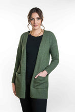 Load image into Gallery viewer, Possum and Merino KO544 Long Line Cardigan -A longline cardigan that is a great throw over style which makes it perfect to keep you feeling warm and snug.  It has ribbed cuffs and hem and is finished with patch pockets.  Made proudly in New Zealand from a premium blend of 40% possum fur, 50% merino lambswool & 10% mulberry silk.