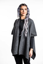Load image into Gallery viewer, Possum and Merino  KO553 Zig Zag Textured Cape - A great throw on and go piece in a detailed zig zag pattern.  Available only in size Small or Large  Made proudly in New Zealand from a premium blend of 40% possum fur, 50% merino lambswool & 10% mulberry silk.