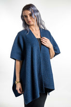 Load image into Gallery viewer, Possum and Merino  KO553 Zig Zag Textured Cape - A great throw on and go piece in a detailed zig zag pattern.  Available only in size Small or Large  Made proudly in New Zealand from a premium blend of 40% possum fur, 50% merino lambswool &amp; 10% mulberry silk.  