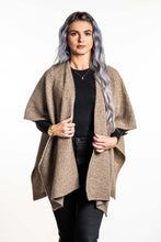 Load image into Gallery viewer, Possum and Merino  KO553 Zig Zag Textured Cape - A great throw on and go piece in a detailed zig zag pattern.  Available only in size Small or Large  Made proudly in New Zealand from a premium blend of 40% possum fur, 50% merino lambswool & 10% mulberry silk.
