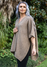 Load image into Gallery viewer, Possum and Merino  KO553 Zig Zag Textured Cape - A great throw on and go piece in a detailed zig zag pattern.  Available only in size Small or Large  Made proudly in New Zealand from a premium blend of 40% possum fur, 50% merino lambswool & 10% mulberry silk.