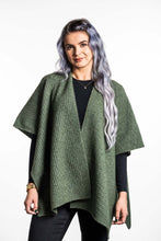 Load image into Gallery viewer, Possum and Merino  KO553 Zig Zag Textured Cape - A great throw on and go piece in a detailed zig zag pattern.  Available only in size Small or Large  Made proudly in New Zealand from a premium blend of 40% possum fur, 50% merino lambswool & 10% mulberry silk.