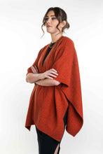 Load image into Gallery viewer, Possum and Merino  KO553 Zig Zag Textured Cape - A great throw on and go piece in a detailed zig zag pattern.  Available only in size Small or Large  Made proudly in New Zealand from a premium blend of 40% possum fur, 50% merino lambswool & 10% mulberry silk.
