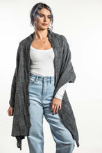Load image into Gallery viewer, Possum and Merino  KO554 Jacquard Wrap - A two tone jacquard wrap in a multi textured design. This wrap also looks great worn as a scarf.  One size only: Approx. 56cm wide x 200cm long   Made proudly in New Zealand from a premium blend of 40% possum fur, 50% merino lambswool & 10% mulberry silk.