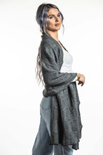 Load image into Gallery viewer, Possum and Merino  KO554 Jacquard Wrap - A two tone jacquard wrap in a multi textured design. This wrap also looks great worn as a scarf.  One size only: Approx. 56cm wide x 200cm long   Made proudly in New Zealand from a premium blend of 40% possum fur, 50% merino lambswool & 10% mulberry silk.