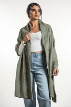 Load image into Gallery viewer, Possum and Merino  KO554 Jacquard Wrap - A two tone jacquard wrap in a multi textured design. This wrap also looks great worn as a scarf.  One size only: Approx. 56cm wide x 200cm long   Made proudly in New Zealand from a premium blend of 40% possum fur, 50% merino lambswool & 10% mulberry silk.