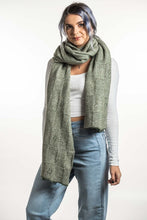 Load image into Gallery viewer, Possum and Merino  KO554 Jacquard Wrap - A two tone jacquard wrap in a multi textured design. This wrap also looks great worn as a scarf.  One size only: Approx. 56cm wide x 200cm long   Made proudly in New Zealand from a premium blend of 40% possum fur, 50% merino lambswool & 10% mulberry silk.
