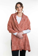 Load image into Gallery viewer, Possum and Merino  KO554 Jacquard Wrap - A two tone jacquard wrap in a multi textured design. This wrap also looks great worn as a scarf.  One size only: Approx. 56cm wide x 200cm long   Made proudly in New Zealand from a premium blend of 40% possum fur, 50% merino lambswool & 10% mulberry silk.