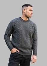 Load image into Gallery viewer, Possum and Merino  KO868 Crew Neck Aran Jumper - A crew neck style jumper featuring a stunning textured aran pattern on the front and sleeves.  Made proudly in New Zealand from a premium blend of 40% possum fur, 50% merino lambswool & 10% mulberry silk.
