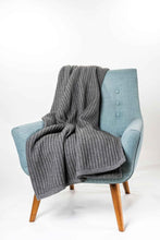 Load image into Gallery viewer, Possum and Merino  KO91 Ribbed Throw - Luxurious, generously sized throw in a chunky ribbed knit.  One size - Approx\.  140cm x 180cm  Made proudly in New Zealand from a premium blend of 40% possum fur, 50% merino lambswool & 10% mulberry silk.