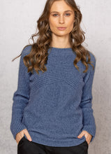 Load image into Gallery viewer, Possum and Merino  NW3108 Crossover Crew Fashion fitted style, relaxed wide neck with crossover rib detail on body and sleeves. WholeGarment seamless construction.