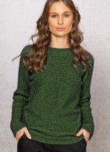 Load image into Gallery viewer, Possum and Merino  NW3108 Crossover Crew Fashion fitted style, relaxed wide neck with crossover rib detail on body and sleeves. WholeGarment seamless construction.