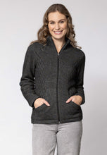 Load image into Gallery viewer, Possum and Merino  NW3149 Honeycomb Jacket - A new twist on the Market Day Jacket, with introduction of the Honeycomb inset side panels.  Composition - 40% Possum Fur, 53% Merino, 7% Silk