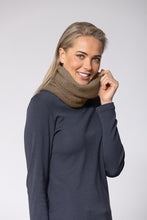 Load image into Gallery viewer, Possum and Merino  NW5053 Moss Neck Warmer - A one-piece neck warmer with moss stitch knit structure.  Composition - 40% Possum Fur, 53% Merino, 7% Silk