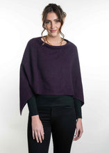 Load image into Gallery viewer, Possum and Merino  TR1022 Moss Stitch Poncho - This moss stitch poncho can be worn two different ways, with the hem straight across or on a diagonal.  One size only