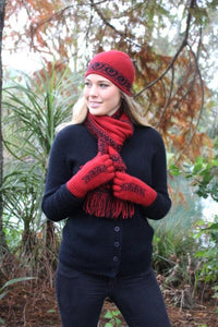 9941 Koru Scarf - UNISEX Scarf.  Double thickness reversible scarf with fringing.