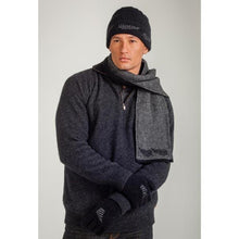 Load image into Gallery viewer, Possum & Merino  KO209 Fer Beanie - UNISEX Beanie.  Stunningly subtle Fern Beanie. Double thickness to make it luxuriously warm .  Make a set with KO149 Fern Scarf and KO69 Fern Gloves  Available in Black/Grey only.  One size.  Made proudly in New Zealand from a premium blend of 40% possum fur, 50% merino lambswool & 10% mulberry silk.
