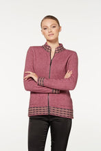 Load image into Gallery viewer, Possum and Merino.  5000 Wave Trim Zip Cardigan - is casual comfort at it's finest. The natural fibres of Possum Merino blended with Mulberry silk provide a luxurious comfort that will see this cardigan become your favourite go-to piece.  Hip-length zip up cardigan Detailed wave pattern trim Mid-weight warmth 35% Possum Fur, 55% Merino Wool, 10% Pure Mulberry Silk Proudly made in New Zealand