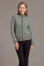 Load image into Gallery viewer, Possum and Merino.  5000 Wave Trim Zip Cardigan - is casual comfort at it's finest. The natural fibres of Possum Merino blended with Mulberry silk provide a luxurious comfort that will see this cardigan become your favourite go-to piece.  Hip-length zip up cardigan Detailed wave pattern trim Mid-weight warmth 35% Possum Fur, 55% Merino Wool, 10% Pure Mulberry Silk Proudly made in New Zealand