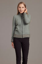 Load image into Gallery viewer, Possum and Merino.  5000 Wave Trim Zip Cardigan - is casual comfort at it's finest. The natural fibres of Possum Merino blended with Mulberry silk provide a luxurious comfort that will see this cardigan become your favourite go-to piece.  Hip-length zip up cardigan Detailed wave pattern trim Mid-weight warmth 35% Possum Fur, 55% Merino Wool, 10% Pure Mulberry Silk Proudly made in New Zealand