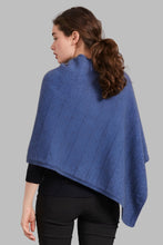 Load image into Gallery viewer, 5007 Garter Detail Poncho - Elegance made easy with this garter detail.  Featuring diagonal garter detail and an asymmetric neck line, this piece is versatile and stylish.  35% Possum Fur, 55% Merino Wool, 10% Pure Mulberry Silk New Zealand designed and made Natural and sustainable One Size fits most