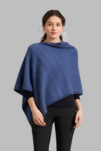 Load image into Gallery viewer, 5007 Garter Detail Poncho - Elegance made easy with this garter detail.  Featuring diagonal garter detail and an asymmetric neck line, this piece is versatile and stylish.  35% Possum Fur, 55% Merino Wool, 10% Pure Mulberry Silk New Zealand designed and made Natural and sustainable One Size fits most