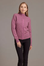 Load image into Gallery viewer, Possum and Merino  5018 - Yolk Neck Cable Jacket - So versatile and easy to wear you will love this new zip-up Jacket with its delicate and feminine Yolk Neck Detail  Mini Cable Detail Mid Weight for warmth and comfort 35% Possum Fur, 55% Merino Wool, 10% Pure Mulberry Silk New Zealand Designed and Manufactured Natural and Sustainable