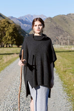 Load image into Gallery viewer, 5030 Step Hem Poncho - This comfortable and flattering poncho is available in three versatile neutral colour options. A step level hem and a small cowl neck set this poncho apart from the rest, and keep you warm in style. Can be worn loose or cinched with a belt of your choosing.