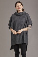 Load image into Gallery viewer, 5030 Step Hem Poncho - This comfortable and flattering poncho is available in three versatile neutral colour options. A step level hem and a small cowl neck set this poncho apart from the rest, and keep you warm in style. Can be worn loose or cinched with a belt of your choosing.