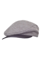 Load image into Gallery viewer, 608 Cheesecutter With Lambskin Peak -This is the classic Possum Merino mens cheesecutter to keep one's head warm while delivering timeless sophistication. The genuine lambskin leather peak compliments the design which McDonald NZ has specially crafted for you. Make it a great gift or keep one for yourself.