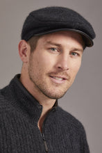 Load image into Gallery viewer, 608 Cheesecutter With Lambskin Peak -This is the classic Possum Merino mens cheesecutter to keep one's head warm while delivering timeless sophistication. The genuine lambskin leather peak compliments the design which McDonald NZ has specially crafted for you. Make it a great gift or keep one for yourself.