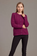 Load image into Gallery viewer, Possum and Merino  6110 Cardigan with Crystal Buttons - Sparkle in this timeless lightweight cardigan from McDonald New Zealand, featuring beautiful crystal buttons, made from the most luxurious of natural fibres for warmth and softness, this New Zealand-made cardigan is a must on your wardrobe investment.   Classic button-up cardigan Authentic SWAROVSKI® ELEMENTS, crystal buttons Light-weight warmth
