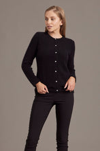 Load image into Gallery viewer, Possum and Merino  6110 Cardigan with Crystal Buttons - Sparkle in this timeless lightweight cardigan from McDonald New Zealand, featuring beautiful crystal buttons, made from the most luxurious of natural fibres for warmth and softness, this New Zealand-made cardigan is a must on your wardrobe investment.   Classic button-up cardigan Authentic SWAROVSKI® ELEMENTS, crystal buttons Light-weight warmth