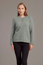 Load image into Gallery viewer, Possum and Merino  6110 Cardigan with Crystal Buttons - Sparkle in this timeless lightweight cardigan from McDonald New Zealand, featuring beautiful crystal buttons, made from the most luxurious of natural fibres for warmth and softness, this New Zealand-made cardigan is a must on your wardrobe investment.   Classic button-up cardigan Authentic SWAROVSKI® ELEMENTS, crystal buttons Light-weight warmth