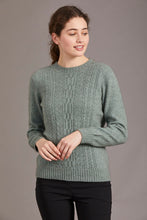 Load image into Gallery viewer, Possum and Merino  6129 Crew Neck Jersey with Lace Detail - The classic crew neck jersey gets a touch of feminine elegance with the delicate lace knit detail on the front. The blend of natural Merino, Possum fur and Silk fibres will ensure the cold never gets in. Hold onto this sumptuous McDonald jersey and don’t let go until the mercury rises.